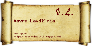 Vavra Lavínia névjegykártya